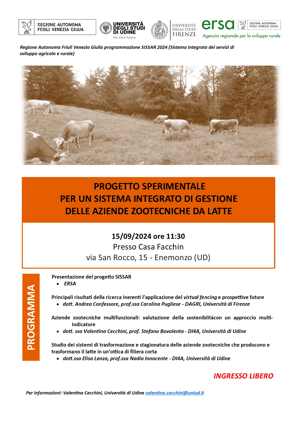Progetto Sperimentale per un sistema integrato di gestione delle aziende zootecniche da latte